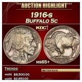 1916-s Buffalo Nickel 5c ms65+ SEGS