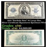 1923 $5 Large Size Silver Certificate "Porthole No