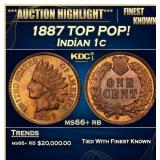 1887 Indian Cent TOP POP! 1c ms66+ rb SEGS