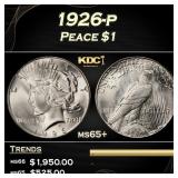 1926-p Peace Dollar $1 ms65+ SEGS
