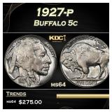 1927-p Buffalo Nickel 5c Grades Choice Unc