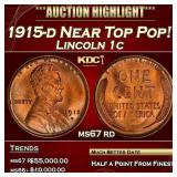 1915-d Lincoln Cent Near Top Pop! 1c ms67 rd SEGS