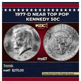 1977-d Kennedy Half Dollar Near Top Pop 50c ms67 S