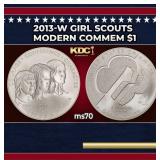 2013-w Girl Scouts Modern Commem Dollar $1 ms70 SE