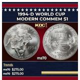 1994-d World Cup Modern Commem Dollar $1 ms70 SEGS