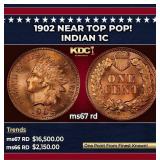 1902 Indian Cent Near Top Pop! 1c ms67 rd SEGS