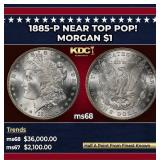 1885-p Morgan Dollar Near Top Pop! $1 ms68 SEGS