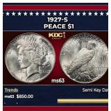 1927-s Peace Dollar $1 Grades ms63