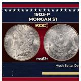 1903-p Morgan Dollar $1 Grades ms62+