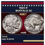 1923-p Buffalo Nickel 5c ms66 SEGS