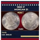 1880-p Morgan Dollar $1 Grades ms64