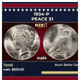 1934-p Peace Dollar $1 Grades ms64