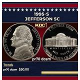 1995-s Proof Jefferson Nickel 5c pr70 dcam SEGS