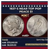 1927-s Peace Dollar Near Top Pop $1 ms65+ SEGS