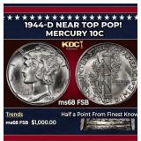 1944-d Mercury Dime Near Top Pop! 10c ms68 FSB SEG