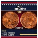 1902 Indian Cent . 1c ms66+ rd SEGS