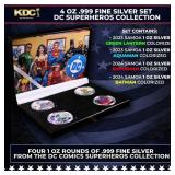 4 OZ .999 Fine Silver Set DC Colorized Superhero