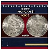 1889-p Morgan Dollar $1 Grades ms63+