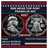 1959 Proof Franklin Half Dollar Near Top Pop! 50c