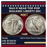 1942-p Walking Liberty Half Dollar Near Top Pop 50