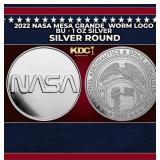 2022 NASA Mesa Grande  Worm Logo BU - 1 oz Silver