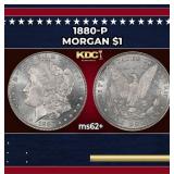 1880-p Morgan Dollar $1 Grades ms62+