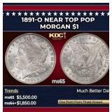 1891-o Morgan Dollar Near Top Pop $1 ms65 SEGS