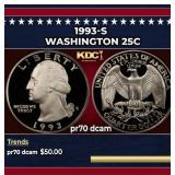 1993-s Proof Washington Quarter 25c pr70 dcam SEGS
