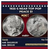 1925-s Peace Dollar Near Top Pop $1 ms64+ SEGS