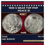 1935-s Peace Dollar Near Top Pop $1 ms66 SEGS