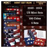 2020-2024 United States Mint Sets 5 Sets, 100 Coin