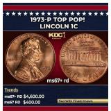 1973-p Lincoln Cent TOP POP! 1c ms67+ rd SEGS