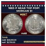 1883-p Morgan Dollar Near Top Pop! $1 ms68 SEGS