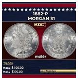 1882-p Morgan Dollar $1 Grades ms64+