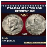 1776-1976 Kennedy Half Dollar Near Top Pop 50c ms6