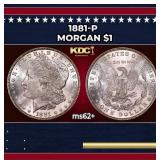 1881-p Morgan Dollar $1 Grades ms62+