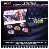 5 Coin Gold Plated President Trump MAGA Colorized