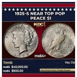 1925-s Peace Dollar Near Top Pop $1 ms64+ SEGS