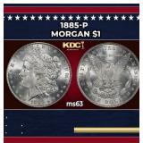 1885-p Morgan Dollar $1 Grades ms63
