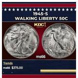 1945-s Walking Liberty Half Dollar 50c Grades ms66