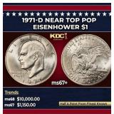 1971-d Eisenhower Dollar Near Top Pop $1 ms67+ SEG