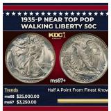 1935-p Walking Liberty Half Dollar Near Top Pop 50