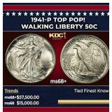1941-p Walking Liberty Half Dollar TOP POP! 50c ms