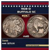1928-d Buffalo Nickel 5c Grades ms65