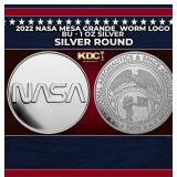 2022 NASA Mesa Grande  Worm Logo BU - 1 oz Silver