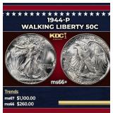 1944-p Walking Liberty Half Dollar 50c ms66+ SEGS