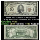 1934A $5 FRN Hawaii WWII Emergency Currency Key To