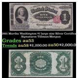 1891 $1 large size Silver Certificate Martha Washi