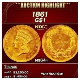 1861 Gold Dollar $1 ms64+ SEGS