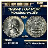 1939-s Washington Quarter TOP POP! 25c ms68 SEGS
